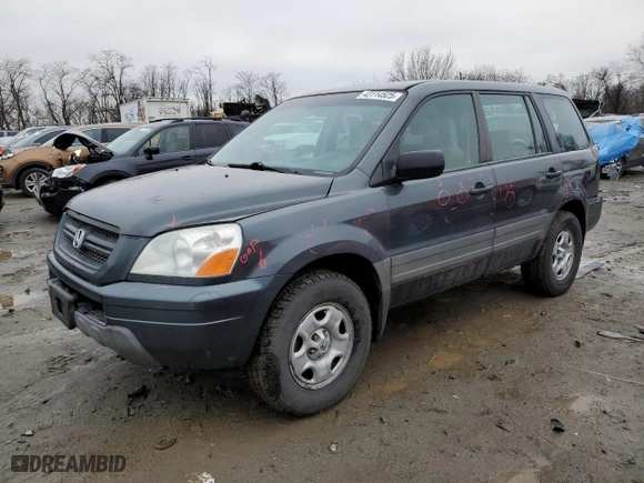 2004 Honda Pilot LX with VIN 2HKYF18164H543186, listed as a Copart auction lot 43114525 with 139,823 mi miles and Salvage Title. Bid and sale history available at carsss.com. Image 1.