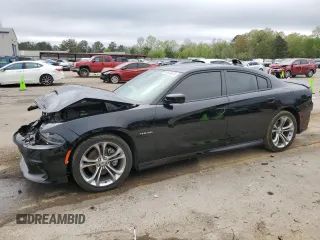 2021 Dodge Charger R/T with VIN 2C3CDXCT6MH639845, listed as a Copart auction lot 50304575 with 33,857 mi miles and Salvage Title. Bid and sale history available at carsss.com. Image 1.