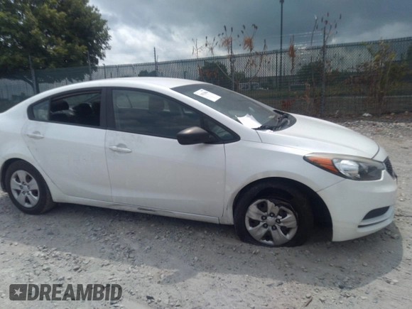2016 Kia Forte LX with VIN KNAFX4A62G5527371, listed as a IAAI auction lot 39833806 with Not Provided miles. Bid and sale history available at carsss.com. Image 6.