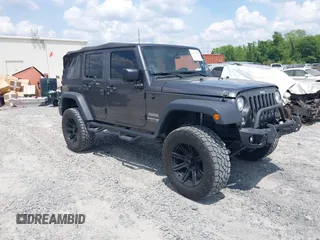 2018 Jeep Wrangler Unlimited Sport with VIN 1C4BJWDG4JL814233, listed as a IAAI auction lot 42112347 with 104,113 mi miles and . Bid and sale history available at DreamBid. Image 1.