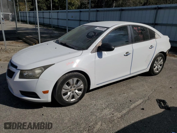 2014 Chevrolet Cruze LS with VIN 1G1PA5SHXE7104160, listed as a Copart auction lot 55236335 with 135,954 mi miles and Salvage Title. Bid and sale history available at carsss.com. Image 1.