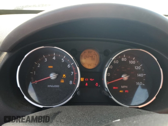 2008 Nissan Rogue SL with VIN JN8AS58V78W401893, listed as a Copart auction lot 53160435 with 262,481 mi miles and Salvage Title. Bid and sale history available at DreamBid. Image 9.