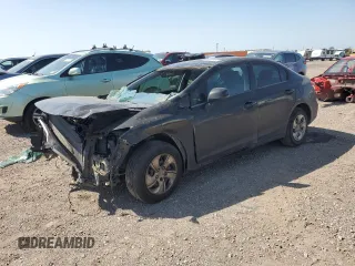 2013 Honda Civic LX with VIN 2HGFB2F50DH595485, listed as a Copart auction lot 52156955 with Not Provided miles and Salvage Title. Bid and sale history available at DreamBid. Image 1.