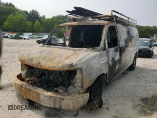 2021 Chevrolet Express Cargo with VIN 1GCWGBFP8M1241990, listed as a Copart auction lot 59414835 with Not provided miles and Salvage title. Bid and sale history available at DreamBid. Image 1.