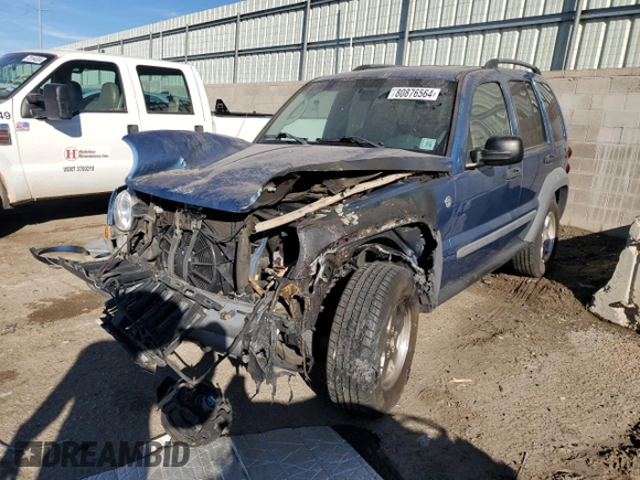 2005 Jeep Liberty Sport with VIN 1J4GL48545W635895, listed as a Copart auction lot 80876564 with 145,108 mi miles and Salvage Title. Bid and sale history available at DreamBid. Image 1.