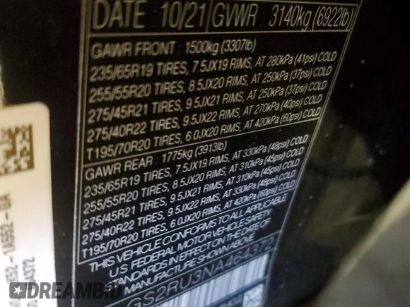 2022 Land Rover Range Rover Westminster с VIN SALGS2RU3NA464372, выставлен на аукционе Copart как лот 46324405 с пробегом 60 468 миль миль и Списание • Salvage title. История ставок и продаж доступна на DreamBid. Изображение 13.