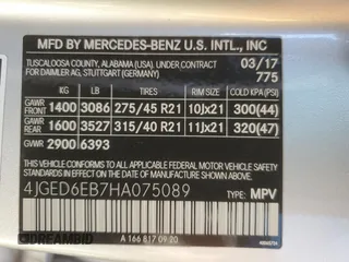 2017 Mercedes-Benz GLE 43 AMG with VIN 4JGED6EB7HA075089, listed as a Copart auction lot 48870285 with 120,601 mi miles and Salvage title. Bid and sale history available at DreamBid. Image 12.