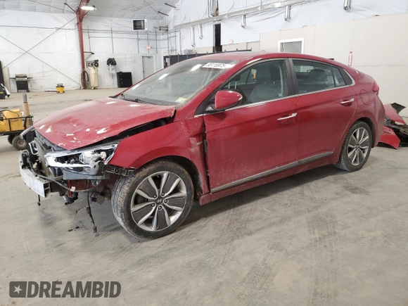 2019 Hyundai Ioniq Limited z VIN KMHC85LC8KU143066, wystawiony jako Copart lot #55116975 z przebiegiem 134 587 mil mil oraz Szkoda całkowita • Salvage title. Historia ofert i sprzedaży dostępna na DreamBid. Obrazek 1.