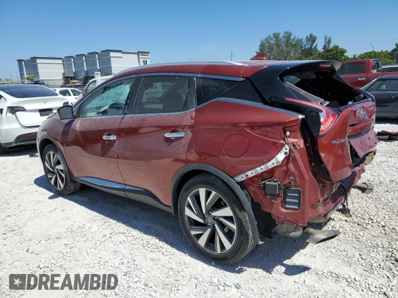 2017 Nissan Murano Platinum with VIN 5N1AZ2MG0HN124034, listed as a Copart auction lot 48555315 with 105,538 mi miles and Non Repairable. Bid and sale history available at DreamBid. Image 2.