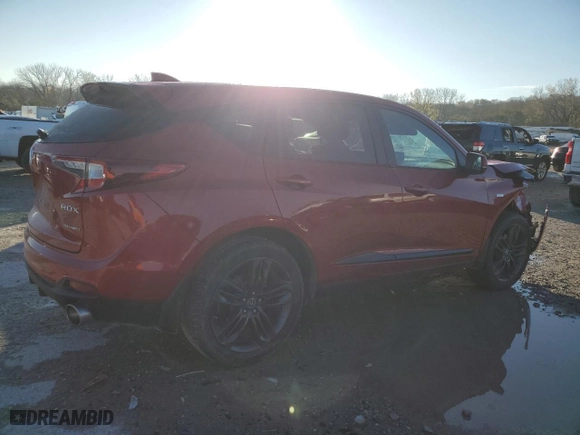 2019 Acura RDX w/A-Spec Pkg with VIN 5J8TC2H64KL016875, listed as a Copart auction lot 80680124 with 0 mi miles and Salvage Title. Bid and sale history available at carsss.com. Image 3.