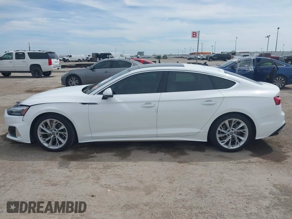 2021 Audi A5 Sportback Premium with VIN WAUABCF5XMA008431, listed as a IAAI auction lot 41801855 with 24,226 mi miles. Bid and sale history available at carsss.com. Image 14.