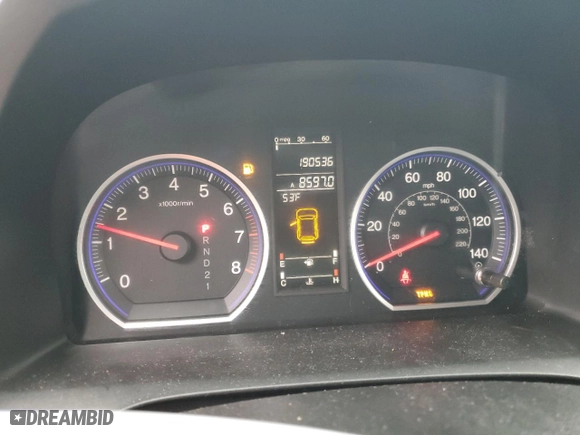 2009 Honda CR-V EX-L with VIN 5J6RE38719L020002, listed as a Copart auction lot 44411145 with 190,536 mi miles and Salvage Title. Bid and sale history available at carsss.com. Image 9.