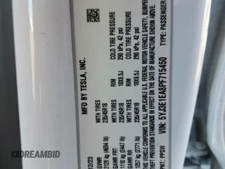 2023 Tesla Model 3 z VIN 5YJ3E1EA8PF715450, wystawiony jako Copart lot #51101045 z przebiegiem 48 308 mil mil oraz Szkoda całkowita • Salvage title. Historia ofert i sprzedaży dostępna na DreamBid. Obrazek 14.
