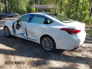 2017 Genesis G80 3.8L z VIN KMHGN4JE6HU168680, wystawiony jako IAAI lot #42524348 z przebiegiem 65 864 mil mil oraz . Historia ofert i sprzedaży dostępna na DreamBid. Obrazek 3.