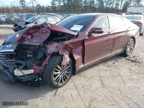 2015 Hyundai Genesis 5.0L with VIN KMHGN4JF4FU066994, listed as a IAAI auction lot 41208728 with 1 mi miles. Bid and sale history available at carsss.com. Image 16.
