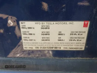 2017 Tesla Model S 100D с VIN 5YJSA1E25HF188114, выставлен на аукционе IAAI как лот 42193125 с пробегом 114 587 миль миль и . История ставок и продаж доступна на DreamBid. Изображение 9.