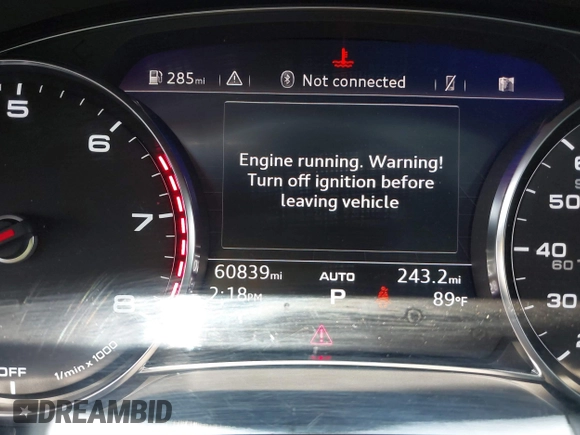 2019 Audi Q7 Premium with VIN WA1AAAF73KD031616, listed as a IAAI auction lot 39952592 with 60,839 mi miles and . Bid and sale history available at DreamBid. Image 15.