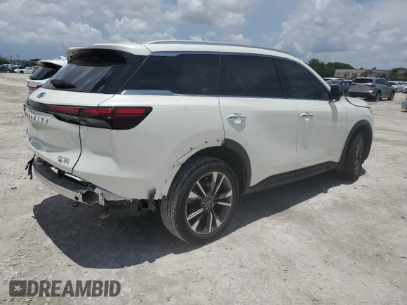 2024 Infiniti QX60 Luxe z VIN 5N1DL1FS4RC333428, wystawiony jako Copart lot #60544905 z przebiegiem 16 865 mil mil oraz Szkoda całkowita • Salvage title. Historia ofert i sprzedaży dostępna na DreamBid. Obrazek 3.