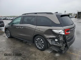 2021 Honda Odyssey EX-L with VIN 5FNRL6H77MB026329, listed as a Copart auction lot 48042705 with 45,046 mi miles and Salvage Title. Bid and sale history available at DreamBid. Image 2.