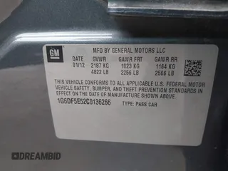 2012 Cadillac CTS Luxury с VIN 1G6DF5E52C0136266, выставлен на аукционе IAAI как лот 42179050 с пробегом 56 275 миль миль и . История ставок и продаж доступна на DreamBid. Изображение 9.