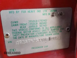 1997 Subaru Impreza L with VIN JF1GF435XVH810083, listed as a Copart auction lot 71054674 with 155,322 mi miles and Salvage title. Bid and sale history available at DreamBid. Image 12.