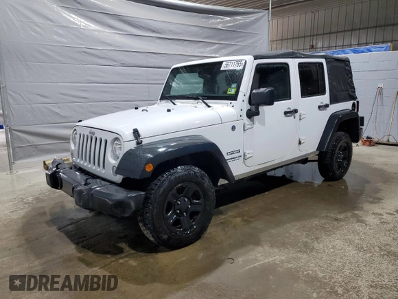 2015 Jeep Wrangler Unlimited Sport with VIN 1C4BJWDG0FL737965, listed as a Copart auction lot 56711765 with 149,528 mi miles and Salvage title. Bid and sale history available at DreamBid. Image 1.