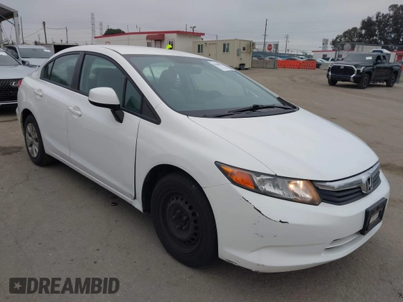 2012 Honda Civic LX with VIN 19XFB2F50CE360111, listed as a IAAI auction lot 42163922 with 109,119 mi miles and . Bid and sale history available at DreamBid. Image 1.