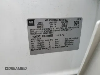 2017 GMC Acadia Denali with VIN 1GKKNXLS8HZ322669, listed as a Copart auction lot 58723575 with 76,872 mi miles and Salvage title. Bid and sale history available at DreamBid. Image 13.