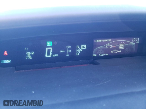 2012 Toyota Prius One with VIN JTDKN3DU8C5485018, listed as a Copart auction lot 42490045 with 56,279 mi miles and Salvage Title. Bid and sale history available at DreamBid. Image 9.