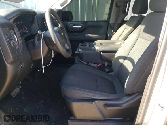 2021 Chevrolet Silverado 1500 Custom with VIN 1GCRWBEK0MZ188967, listed as a Copart auction lot 87637995 with 104,744 mi miles and Salvage Title. Bid and sale history available at DreamBid. Image 7.