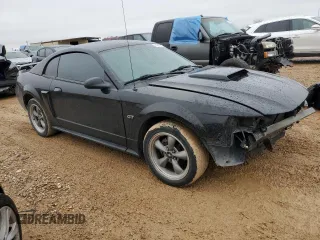 2002 Ford Mustang GT Deluxe with VIN 1FAFP42X42F214888, listed as a Copart auction lot 44379755 with 77,207 mi miles and Salvage Title. Bid and sale history available at carsss.com. Image 4.