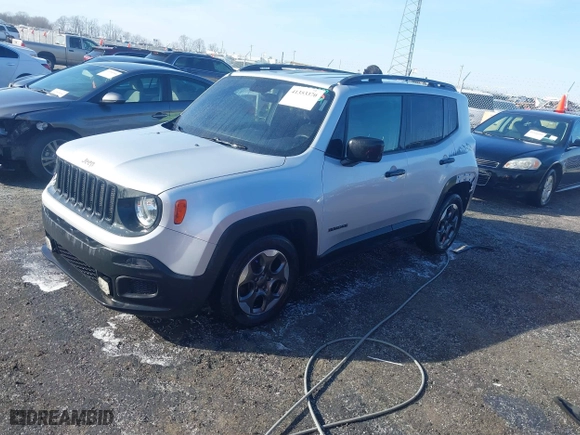 2017 Jeep Renegade Sport with VIN ZACCJAAH3HPF00275, listed as a IAAI auction lot 41353370 with 134,479 mi miles. Bid and sale history available at carsss.com. Image 19.