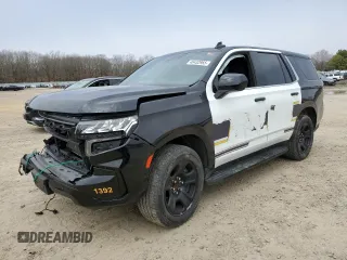 2021 Chevrolet Tahoe Commercial with VIN 1GNSCLED8MR431904, listed as a Copart auction lot 48432955 with 61,258 mi miles and Salvage Title. Bid and sale history available at carsss.com. Image 1.