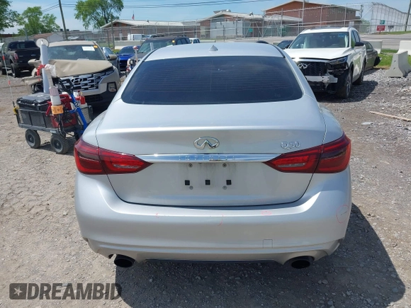 2018 Infiniti Q50 Luxe with VIN JN1EV7AP5JM353956, listed as a IAAI auction lot 42082832 with 95,160 mi miles and . Bid and sale history available at carsss.com. Image 16.
