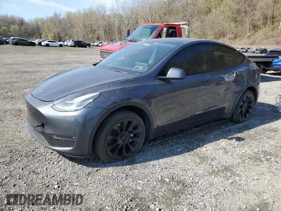 2021 Tesla Model Y Long Range with VIN 5YJYGDEE9MF119974, listed as a Copart auction lot 53794025 with 66,411 mi miles and Salvage Title. Bid and sale history available at DreamBid. Image 1.