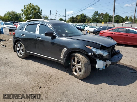 2009 Infiniti FX35 with VIN JNRAS18W49M154665, listed as a Copart auction lot 70996284 with 136,412 mi miles and Salvage Title. Bid and sale history available at carsss.com. Image 4.