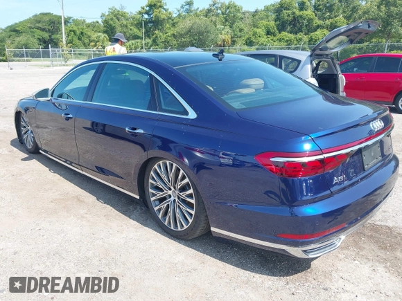 2019 Audi A8 with VIN WAU8DAF82KN017394, listed as a IAAI auction lot 42414936 with 22,482 mi miles and . Bid and sale history available at DreamBid. Image 3.