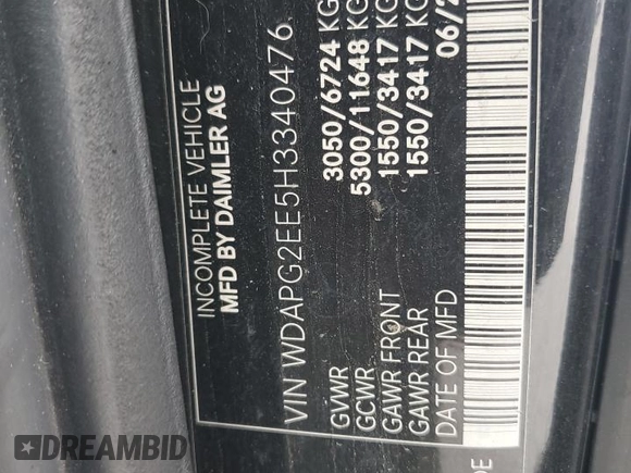 2017 Mercedes-Benz Metris Passenger with VIN WDAPG2EE5H3340476, listed as a Copart auction lot 49344215 with Not Provided miles and Clean Title. Bid and sale history available at DreamBid. Image 14.