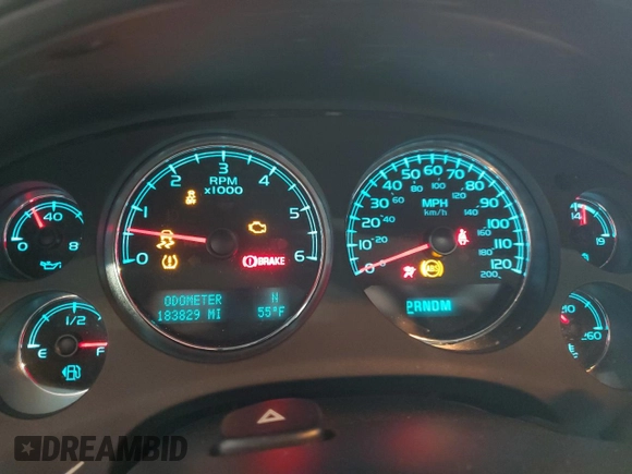 2013 Chevrolet Tahoe LT with VIN 1GNSKBE07DR174163, listed as a Copart auction lot 55501635 with 183,829 mi miles and Salvage title. Bid and sale history available at DreamBid. Image 9.