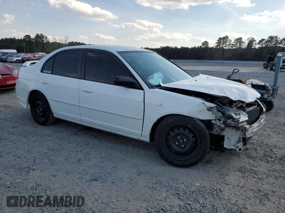 2004 Honda Civic LX with VIN 2HGES16524H500124, listed as a Copart auction lot 50806175 with 80,232 mi miles and Salvage Title. Bid and sale history available at DreamBid. Image 4.