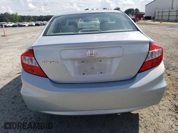 2012 Honda Civic LX with VIN 19XFB2F55CE330845, listed as a Copart auction lot 53331834 with 70,857 mi miles and Salvage Title. Bid and sale history available at DreamBid. Image 6.