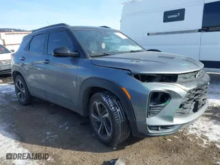 2021 Chevrolet TrailBlazer RS with VIN KL79MUSL3MB129660, listed as a IAAI auction lot 41483897 with 72,258 mi miles. Bid and sale history available at carsss.com. Image 1.