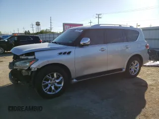 2011 Infiniti QX56 7-passenger with VIN JN8AZ2NE0B9005454, listed as a Copart auction lot 73222904 with 143,449 mi miles and Salvage Title. Bid and sale history available at carsss.com. Image 1.