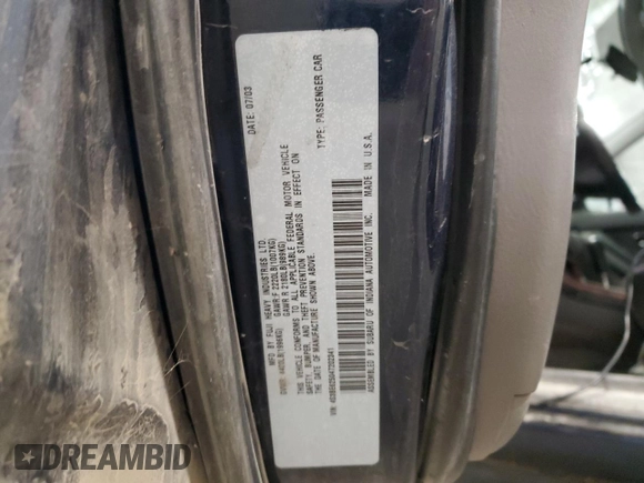 2004 Subaru Legacy Sedan (Natl) L with VIN 4S3BE625047202341, listed as a Copart auction lot 73459824 with 118,129 mi miles and Salvage Title. Bid and sale history available at carsss.com. Image 12.