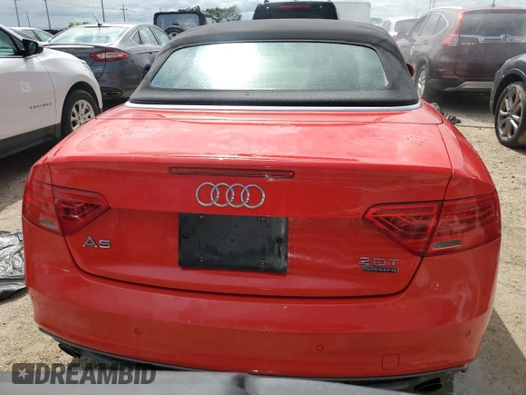 2016 Audi A5 Premium Plus with VIN WAUM2AFH6GN006703, listed as a Copart auction lot 74889044 with 0 mi miles and Non Repairable. Bid and sale history available at carsss.com. Image 6.