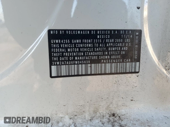 2015 Volkswagen Golf SEL z VIN 3VW2A7AU6FM045639, wystawiony jako Copart lot #41528135 z przebiegiem 150 875 mil mil oraz Szkoda całkowita • Salvage title. Historia ofert i sprzedaży dostępna na DreamBid. Obrazek 13.