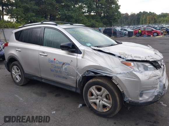 2015 Toyota RAV4 LE with VIN 2T3BFREV0FW239181, listed as a IAAI auction lot 40488087 with 108,744 mi miles. Bid and sale history available at carsss.com. Image 1.