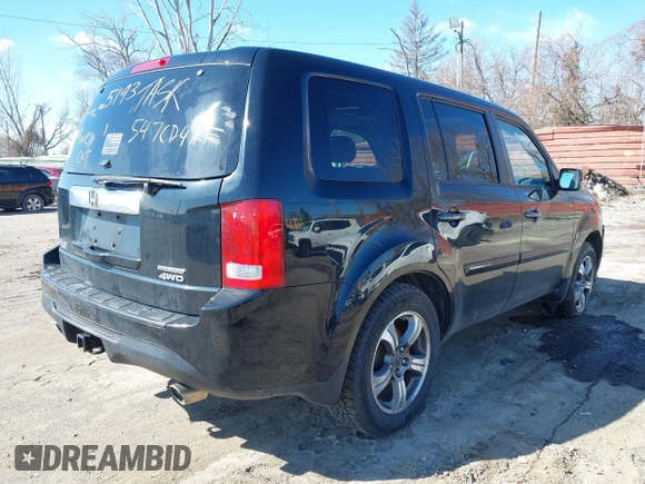2015 Honda Pilot SE with VIN 5FNYF4H34FB025193, listed as a IAAI auction lot 41986489 with 130,102 mi miles and . Bid and sale history available at DreamBid. Image 4.