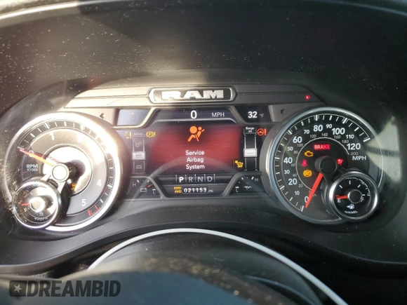 2022 Ram 1500 Big Horn with VIN 1C6SRFFM8NN281204, listed as a Copart auction lot 53854405 with 21,153 mi miles and Non Repairable. Bid and sale history available at carsss.com. Image 9.