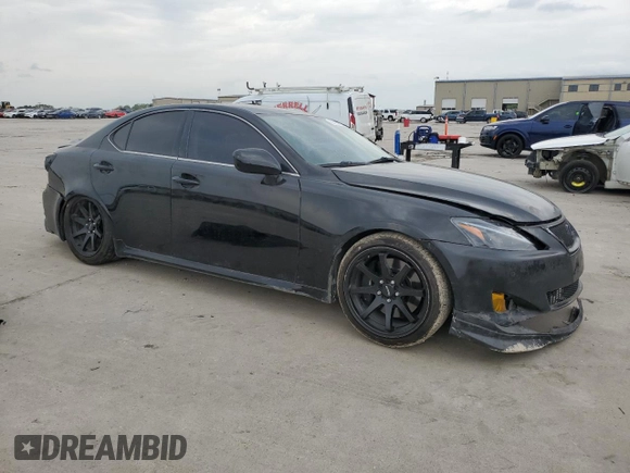 2007 Lexus IS 350 with VIN JTHBE262275015464, listed as a Copart auction lot 55032655 with 157,648 mi miles and Salvage Title. Bid and sale history available at DreamBid. Image 4.